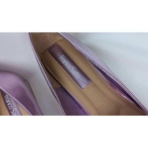 Franco Sarto 8M Shoes Light Pink Purple Metallic Tiari Slip-On Loafers Flats - Picture 10 of 11
